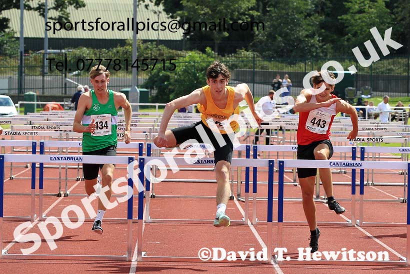 Mens Under-17s 100 metres hurdles, 2023 Northern Under-13s, Under-15s and Under-17s, Middlesbrough.  Photo: David T. Hewitson/Sports for All Pics